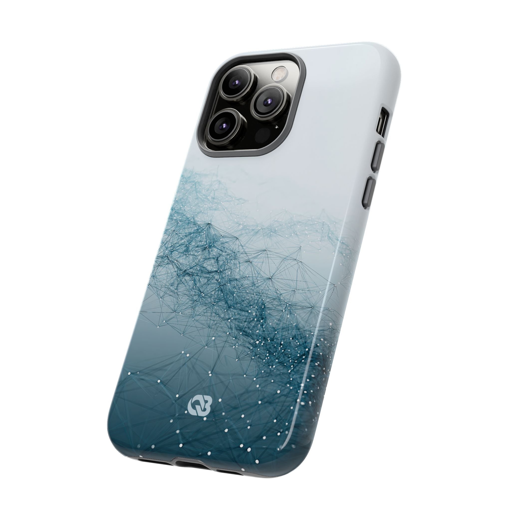 Teal Tough Phone Case for iPhone - Cyan Vector Lattice