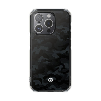 Blackout Urban Camo · Clear Impact Magnetic Phone Case for iPhone · Black