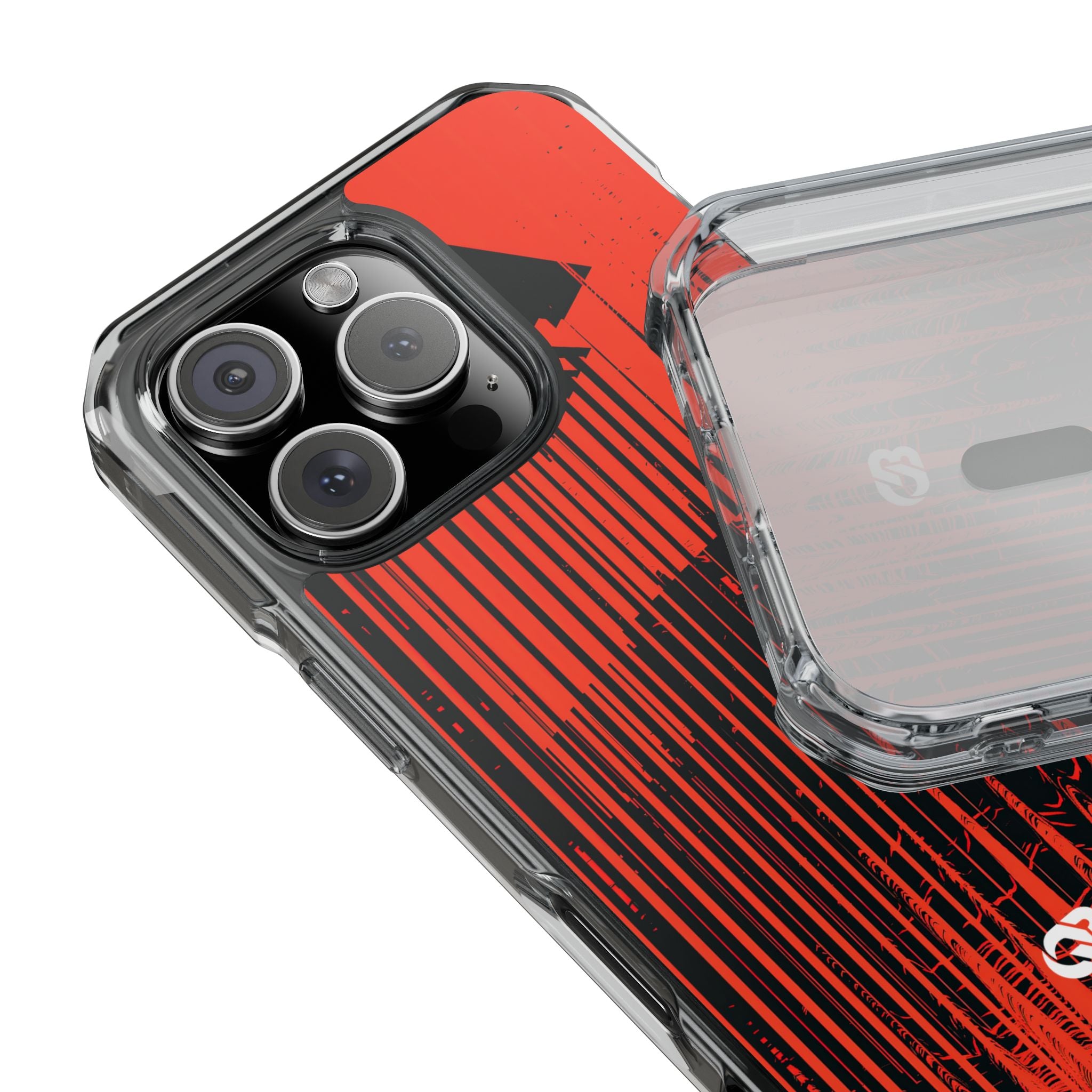 Red Impact MagSafe Phone Case for iPhone - Crimson Brutalist Distortion