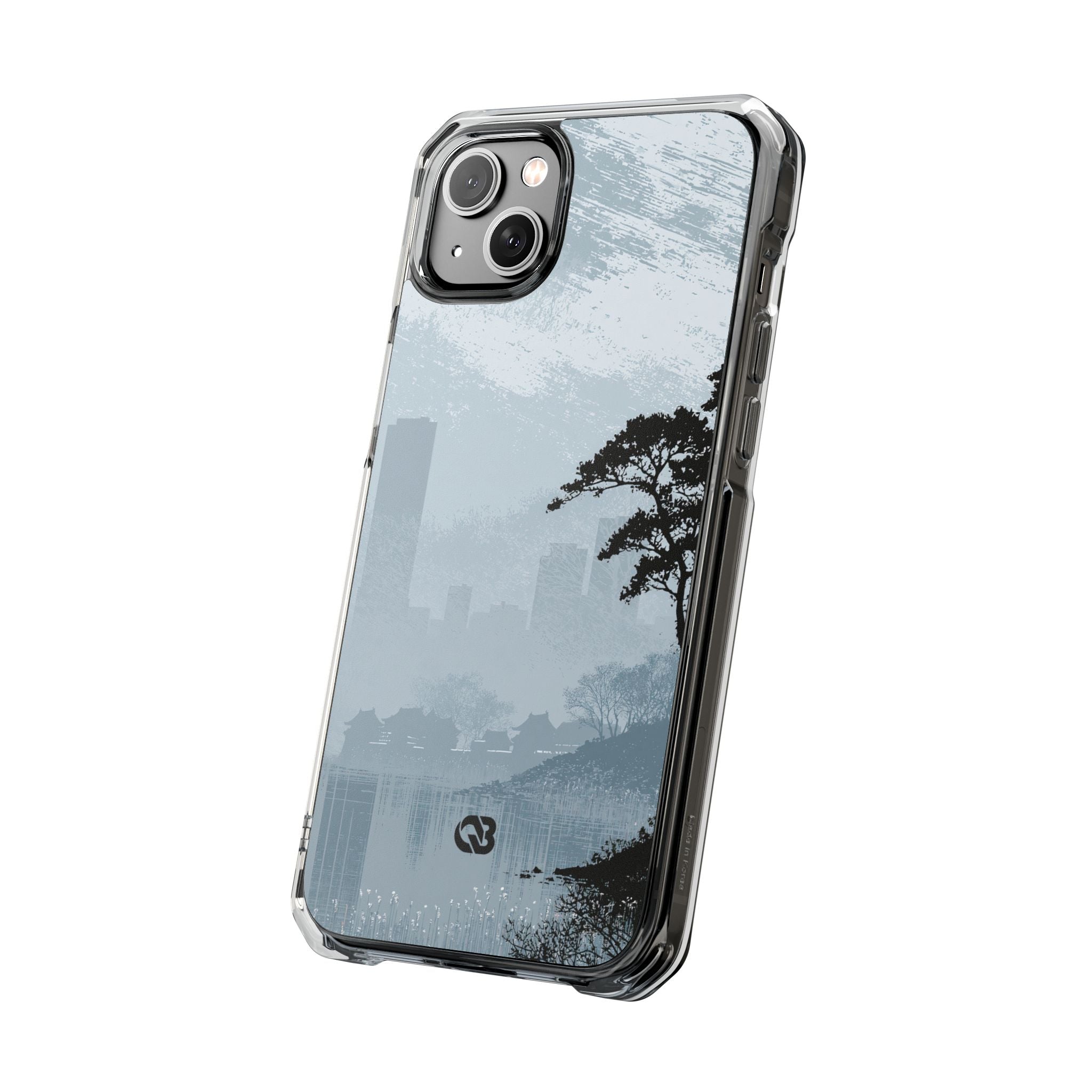 Grey Impact MagSafe Phone Case for iPhone - Steel Slate Zen