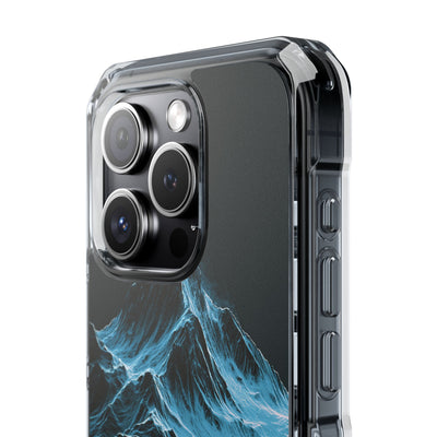 Nordic Frost Peak · Clear Impact Magnetic Phone Case for iPhone · Blue