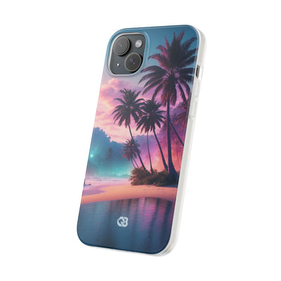 Neon Shore Palms · Soft Phone Case for iPhone