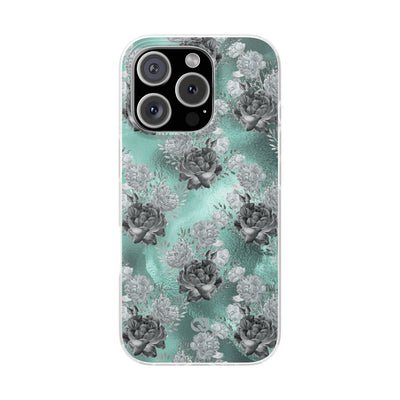 Frost Mint Floral · Soft Handyhülle für iPhone