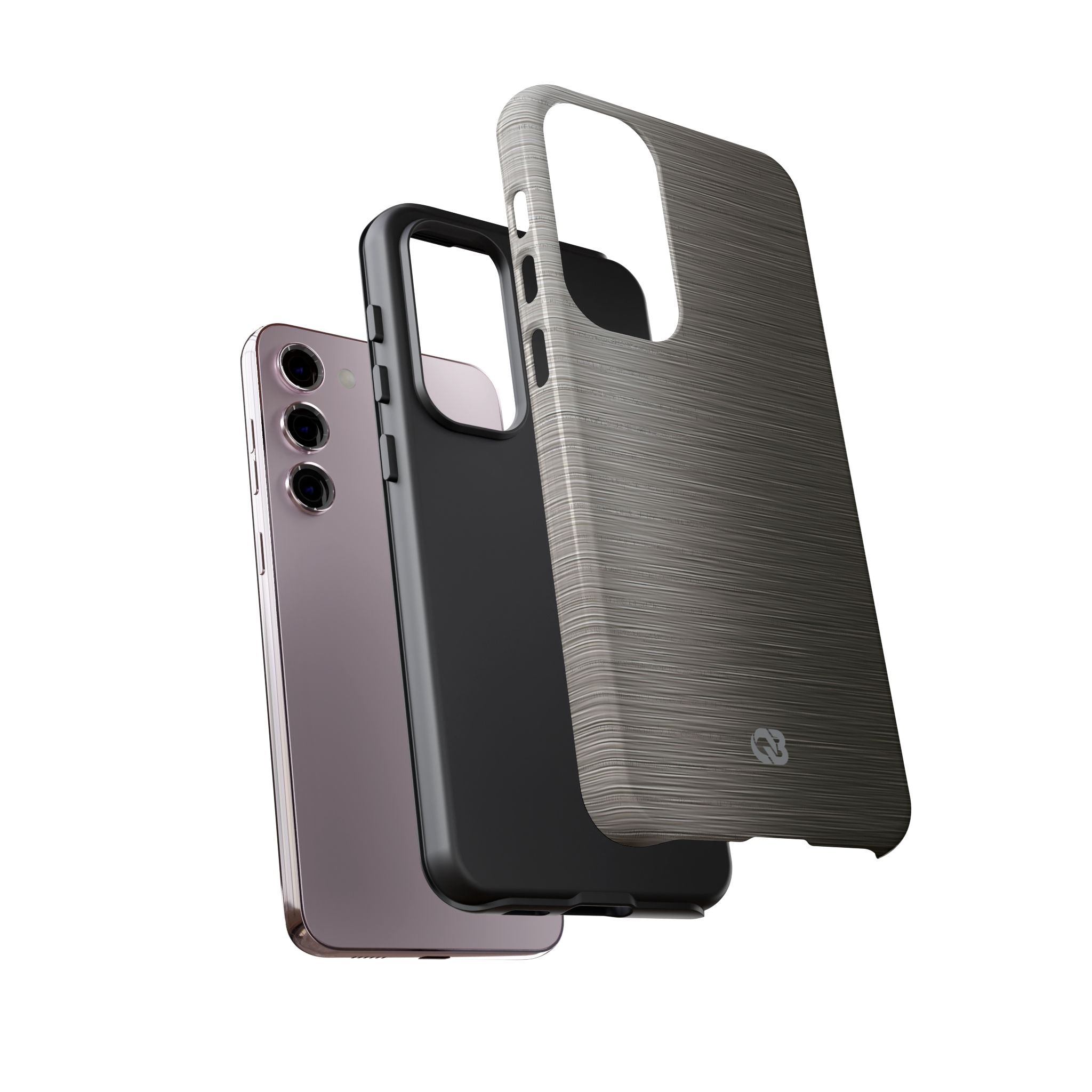 Grey Tough Phone Case for Samsung - Brushed Industrial Steel