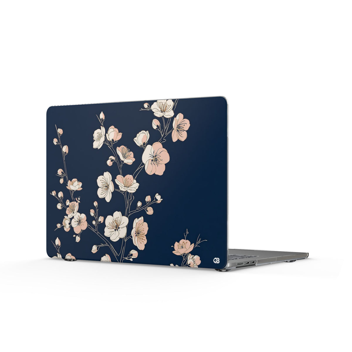 Midnight Plum Blossom · Clear Hard Case for MacBook · Blue