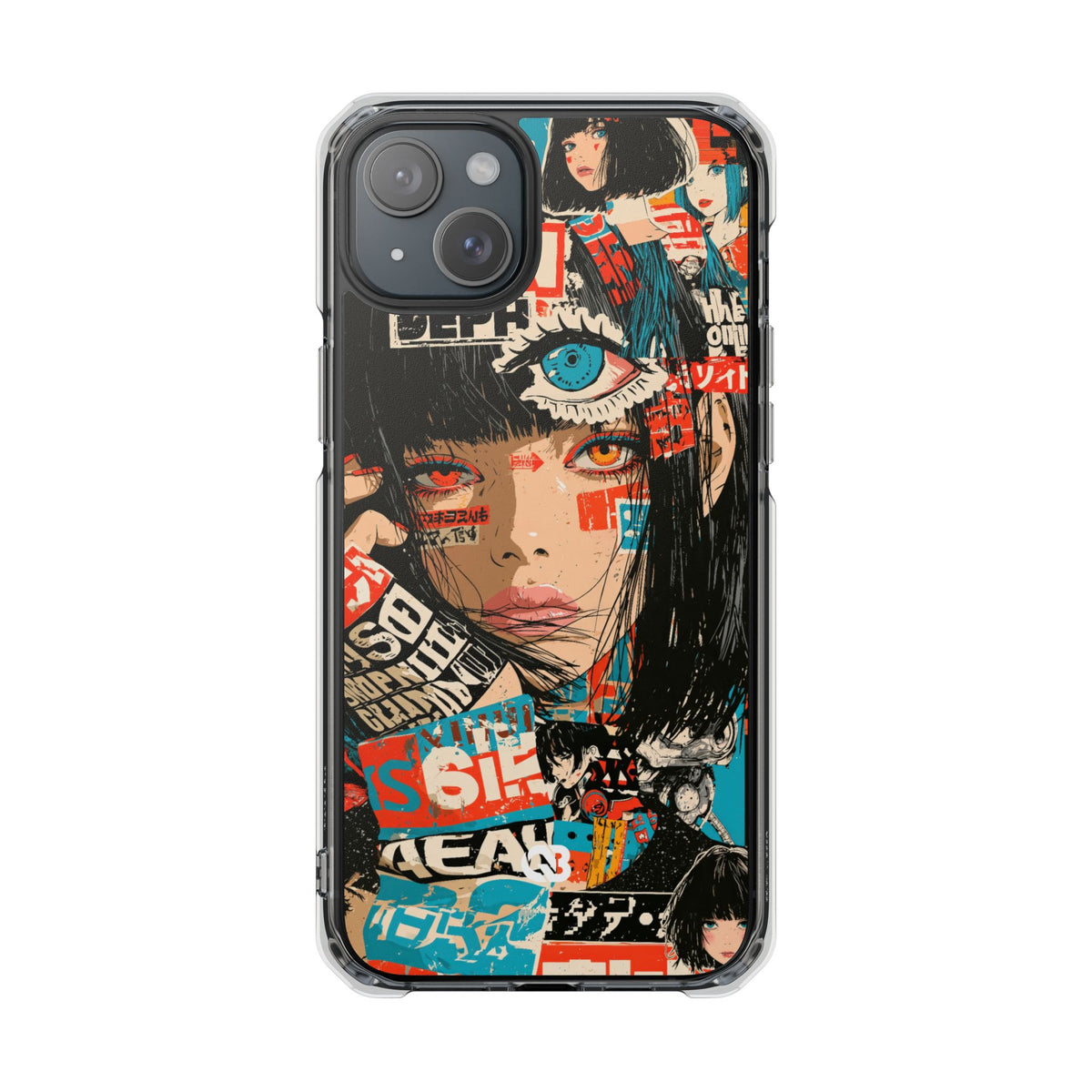 Shibuya Street Collage · Clear Impact Magnetic Phone Case for iPhone · Red