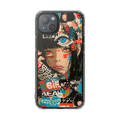 Shibuya Street Collage · Clear Impact Magnetic Phone Case for iPhone · Red