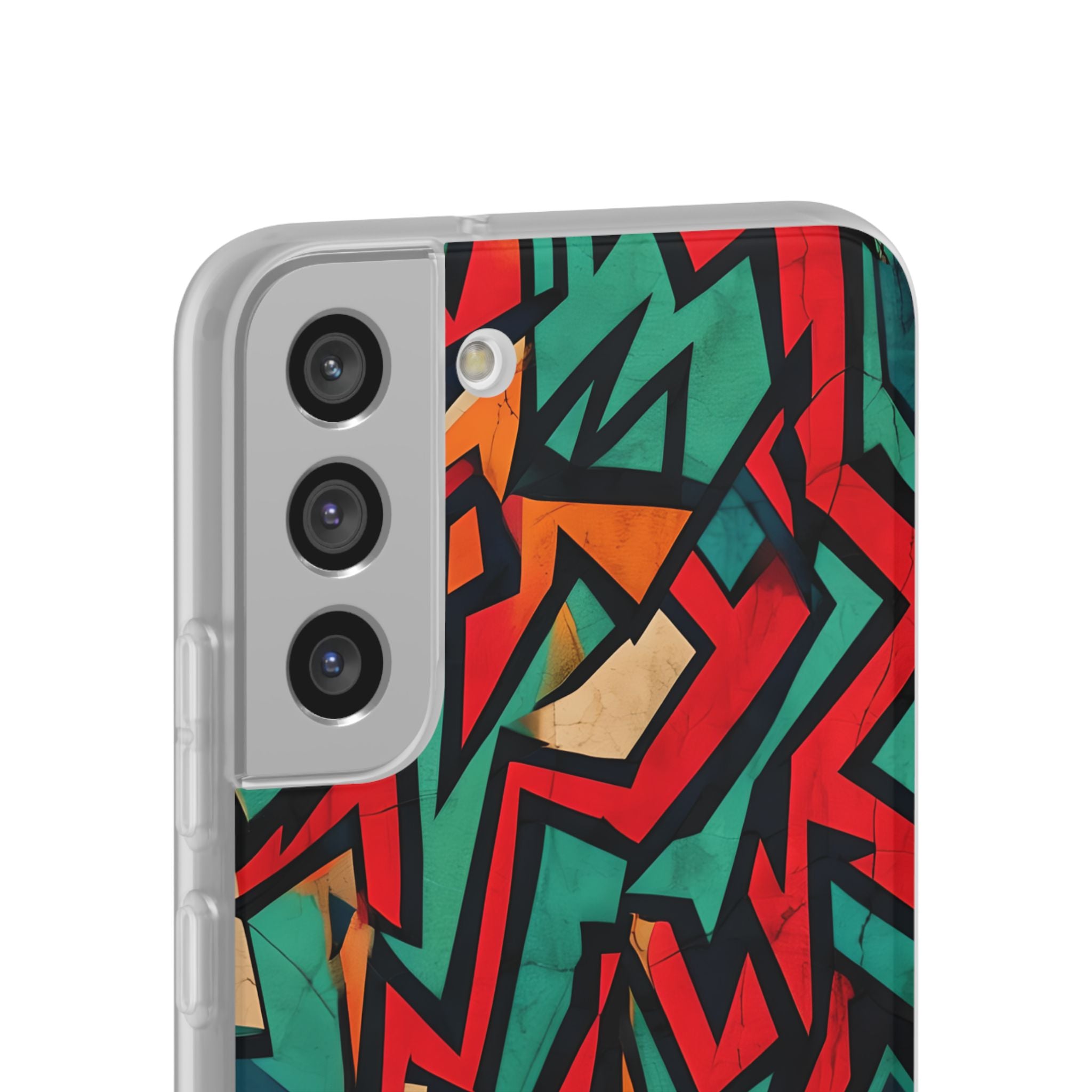 Jagged Teal Static · Soft Handyhülle für Samsung