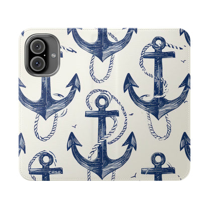 Blue Anchor Breeze - iPhone 16  Case - Wallet