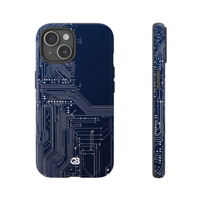 Blue Tough Phone Case for iPhone - Cobalt Data Stream