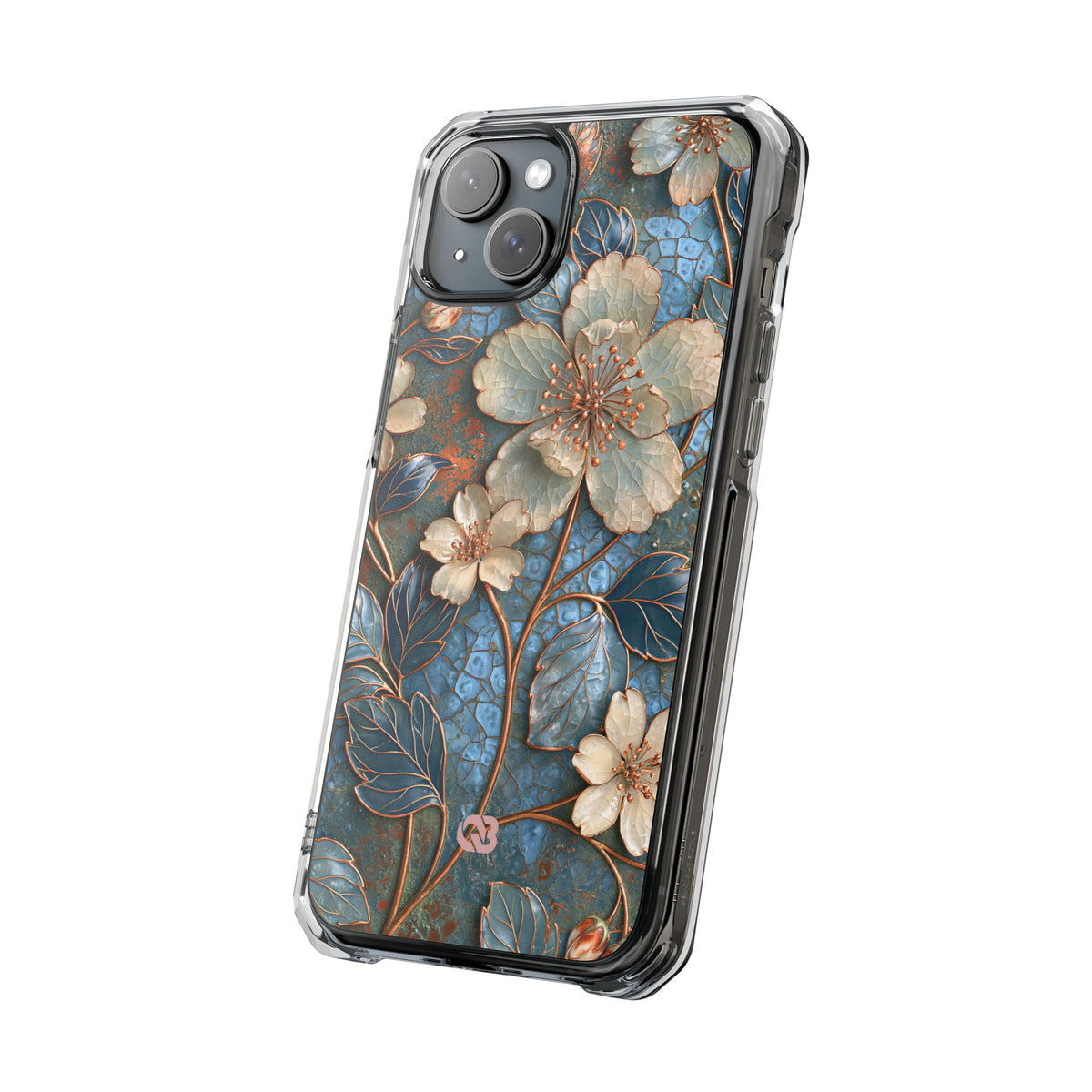 Gilded Blossom Reverie · Clear Impact Magnetic Phone Case for iPhone · Teal