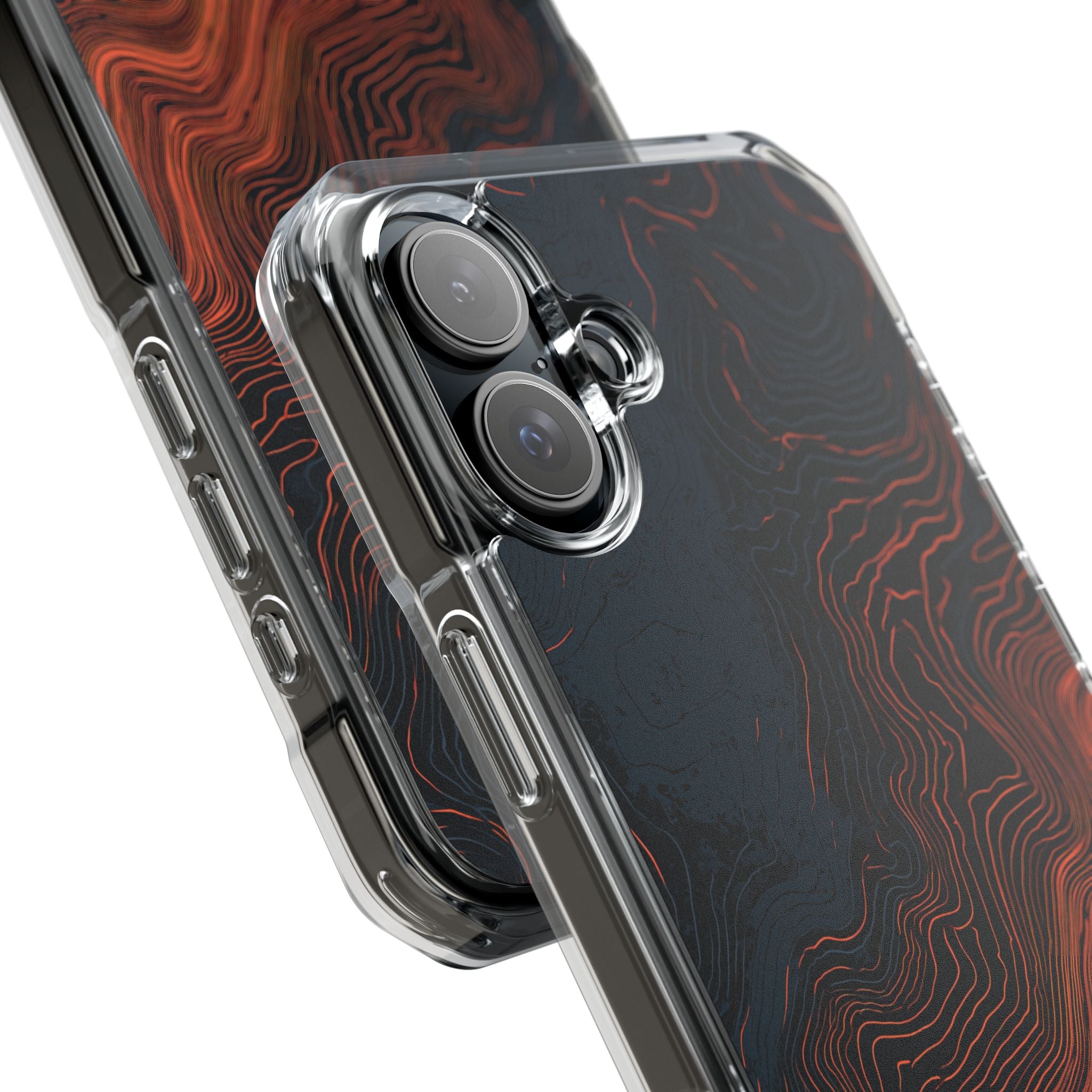 Black Impact MagSafe Phone Case for iPhone - Volcanic Basalt Map
