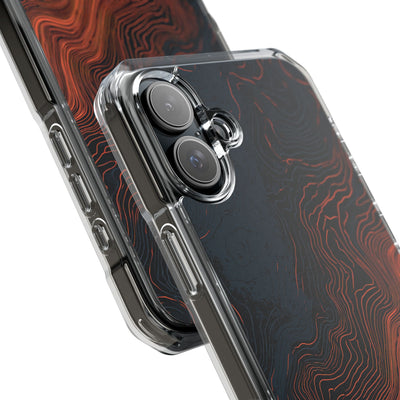 Black Impact MagSafe Phone Case for iPhone - Volcanic Basalt Map