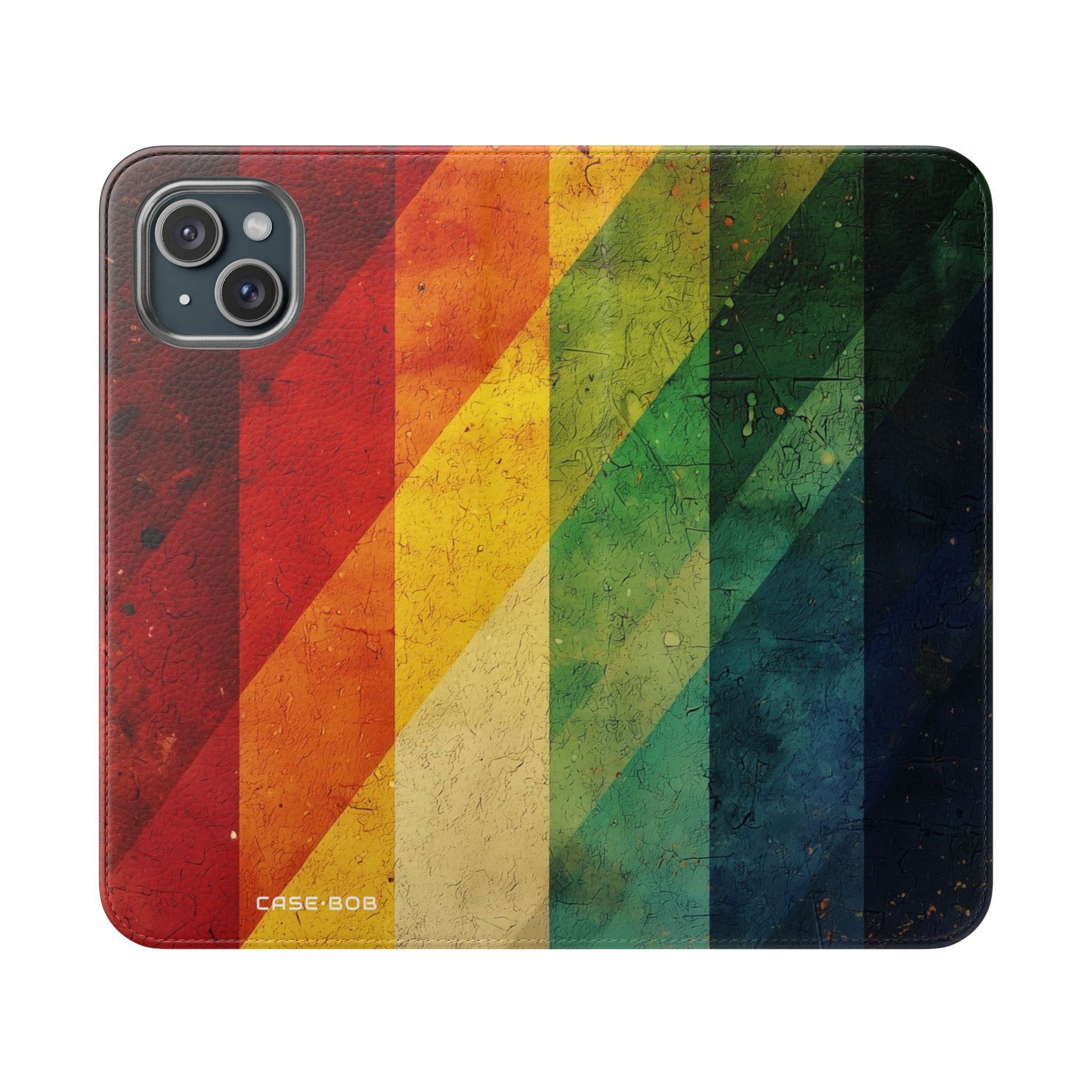 Crimson Stripes - iPhone 15 Plus Case - Wallet