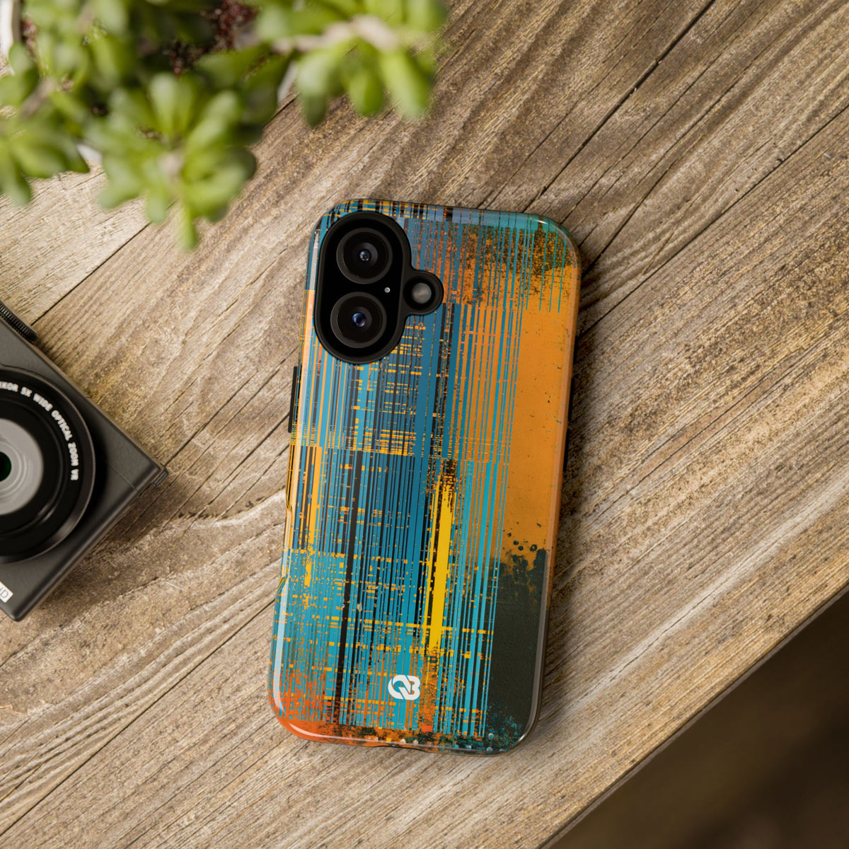Cyber Glitch Stream · Tough Phone Case for iPhone · Teal