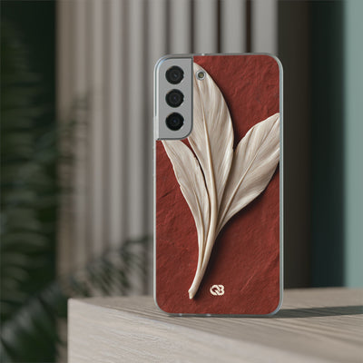 Carved Ivory Plume · Lite Phone Case for Samsung · Red