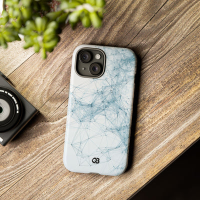 Blue Tough Phone Case for iPhone - Glacial Neural Web