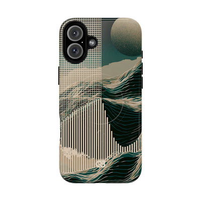 Green Tough 2.0 Magsafe Phone Case for iPhone - Lunar Moss Topography