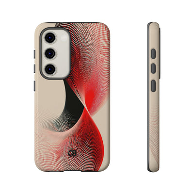 Red Tough Phone Case for Samsung - Scarlet Wireframe Helix