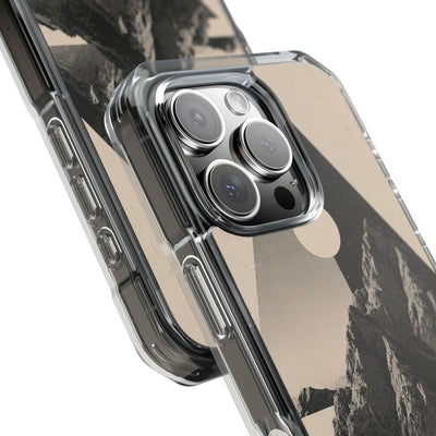 Beige Impact MagSafe Phone Case for iPhone - Obsidian Summit Parchment