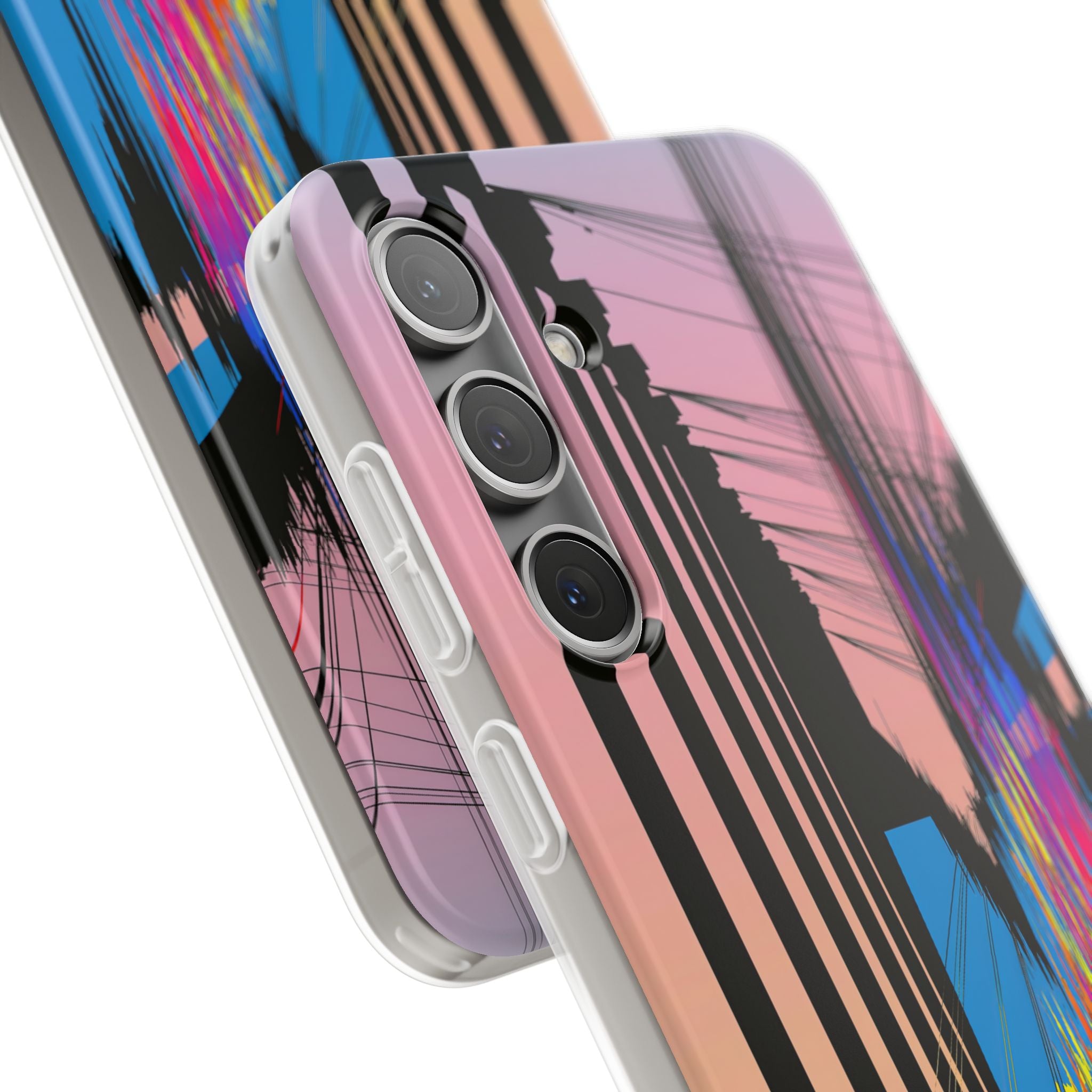Blue Lite Phone Case for Samsung - Fractured Data Skyline
