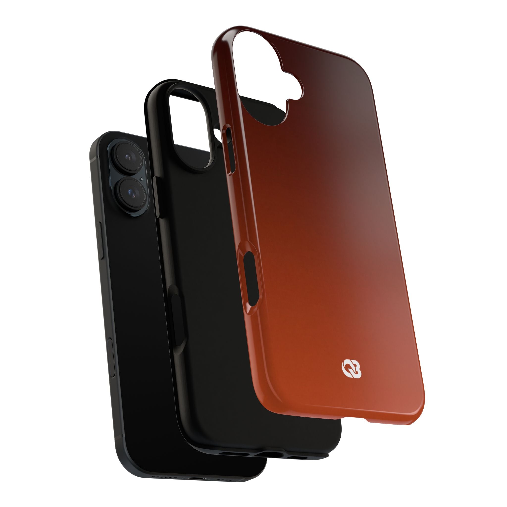 Orange Tough Phone Case for iPhone - Obsidian Ember Fade