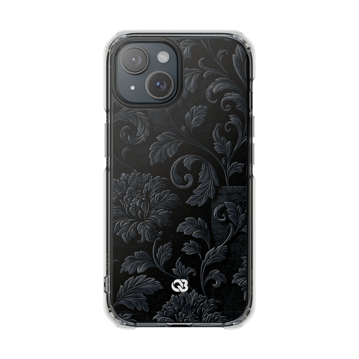 Obsidian Damask · Clear Impact Magnetic Phone Case for iPhone ·  Black