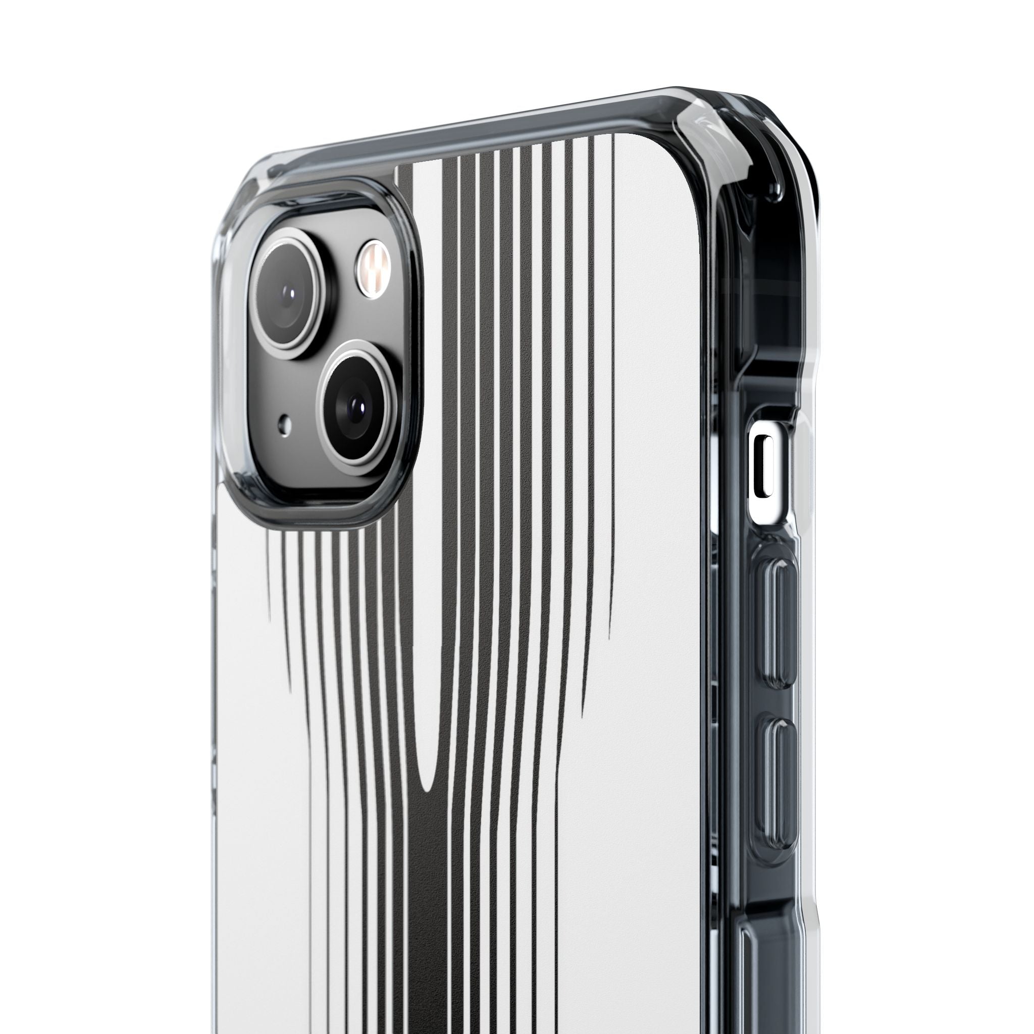 White Impact MagSafe Phone Case for iPhone - Kinetic Mono Distortion