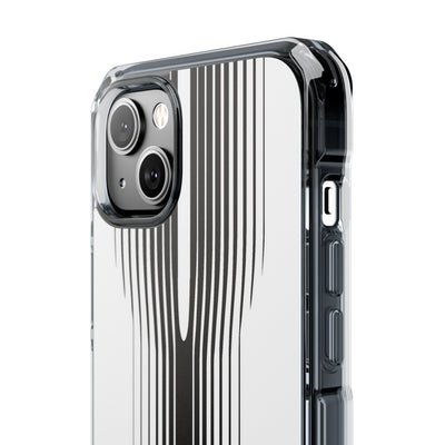 White Impact MagSafe Phone Case for iPhone - Kinetic Mono Distortion