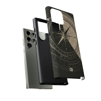 Beige Tough Phone Case for Samsung - Obsidian Nautical Blueprint