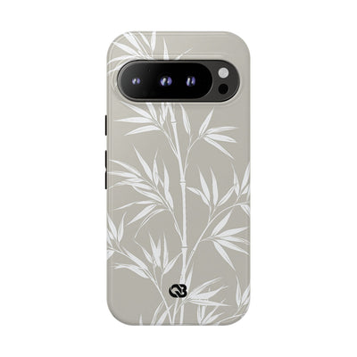Beige Tough Phone Case for Google Pixel - Sandstone Bamboo Stalks