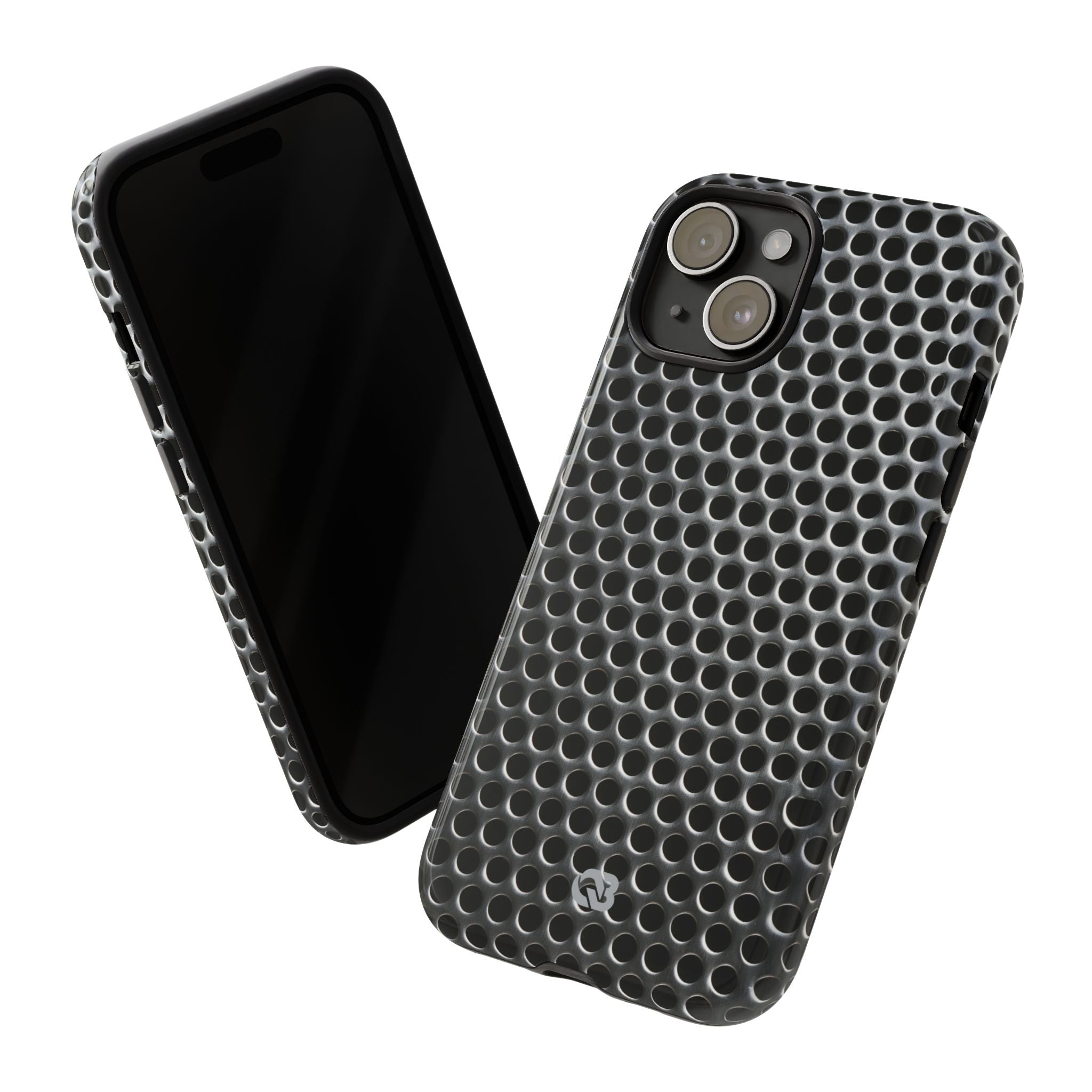 Silver Tough Phone Case for iPhone - Brutalist Steel Mesh