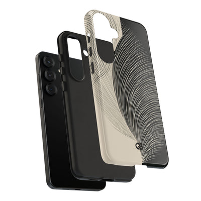 Beige Tough Phone Case for Samsung - Obsidian Cream Plume
