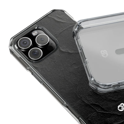 Obsidian Stucco Relief · Clear Impact Magnetic Phone Case for iPhone ·  Black