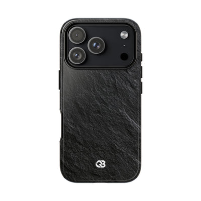 Black Tough Phone Case for iPhone - Raw Obsidian Slate
