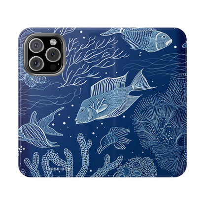 Blauwe Schaal Koraalrif - iPhone 16 Pro Case - Portemonnee