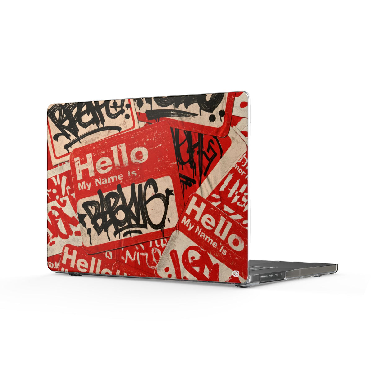 Slap Tag Collage · Clear Hard Case for MacBook · Red