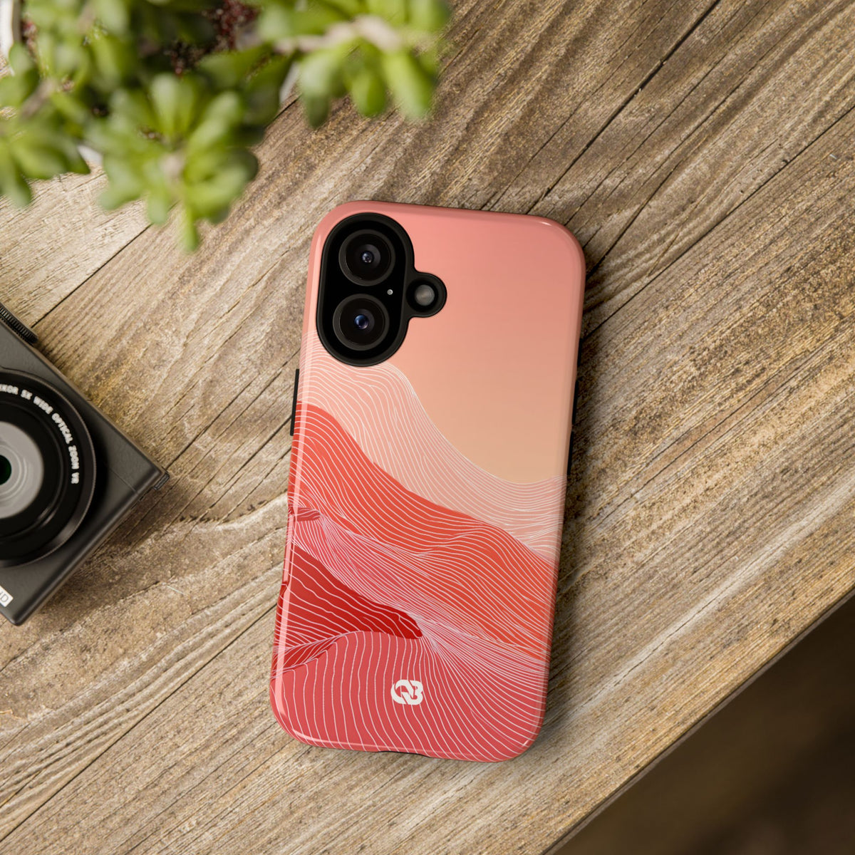Coral Ridge Contours · Tough Phone Case for iPhone · Red