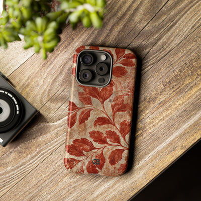 Terracotta Botanical Fresco · Tough Phone Case for iPhone · Red