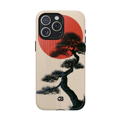 Beige Tough 2.0 Magsafe Phone Case for iPhone - Kyoto Crimson Pine
