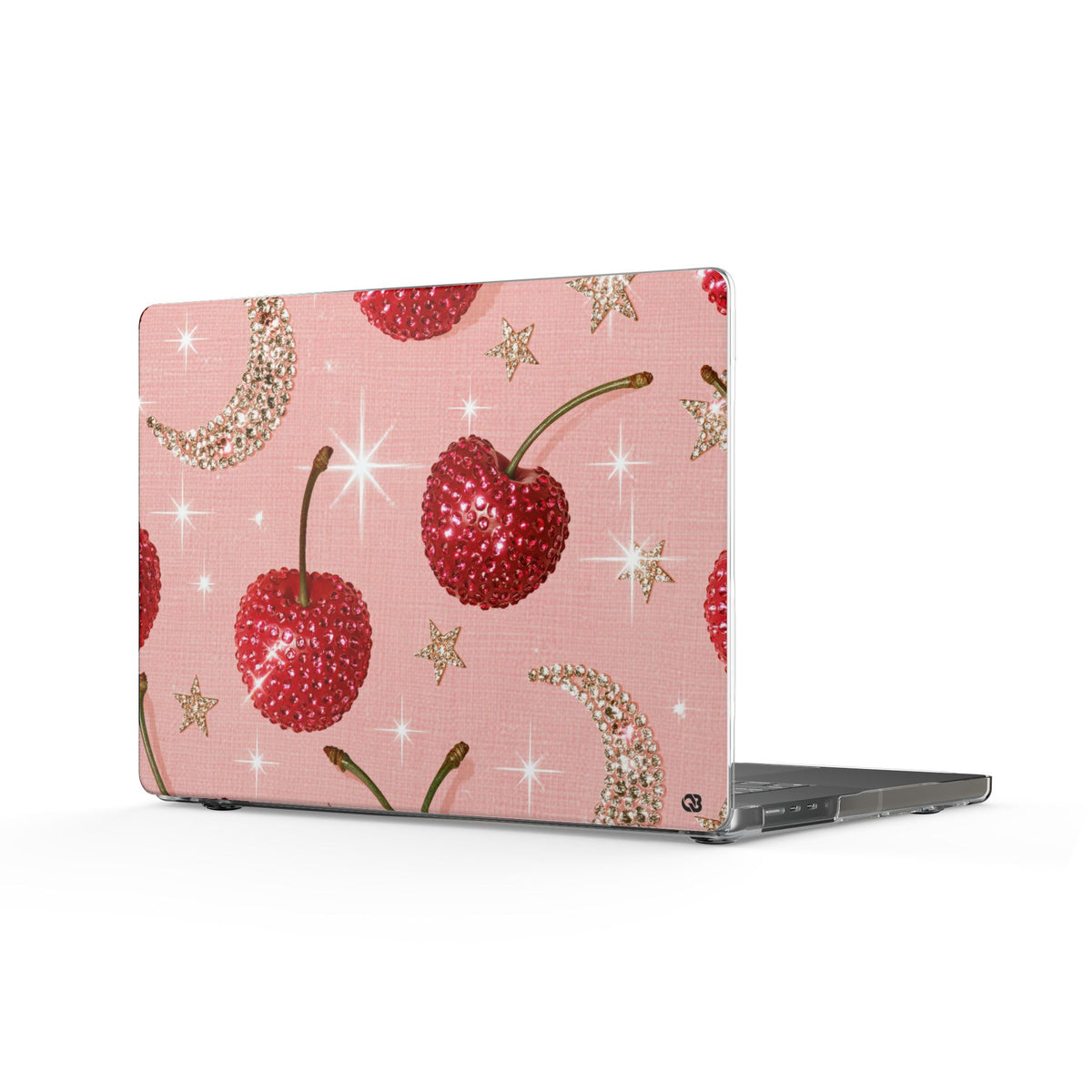Bedazzled Ruby Cherries · Clear Hard Case for MacBook · Pink
