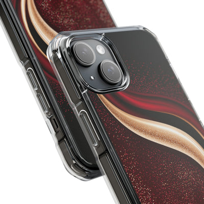 Gilded Crimson Flow · Clear Impact Magnetic Phone Case for iPhone · Red
