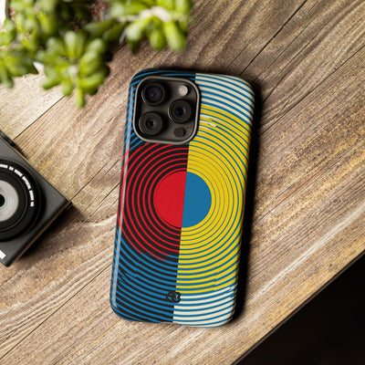 Blue Tough Phone Case for iPhone - Primary Circuit Orbit