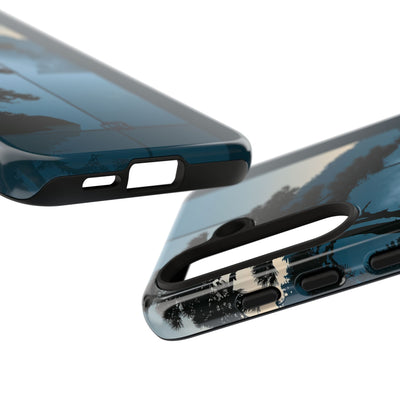 Blue Tough Phone Case for Samsung - Kyoto Mist Pine
