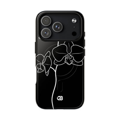 Black Tough 2.0 Magsafe Phone Case for iPhone - Noir Alabaster Orchid
