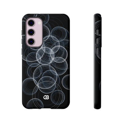 Black Tough Phone Case for Samsung - Frosted Ring Matrix