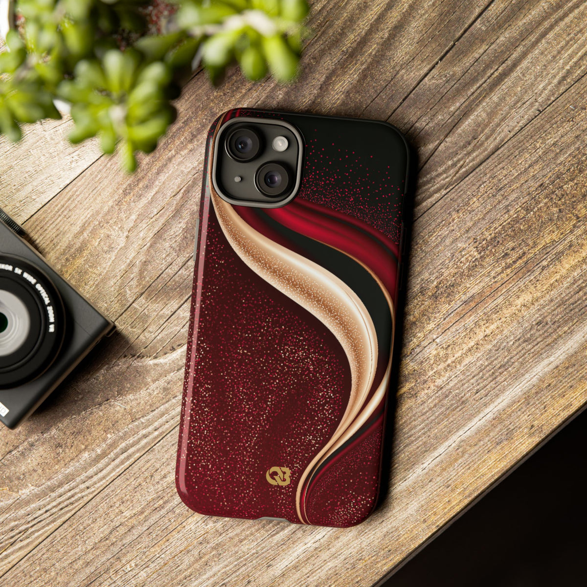 Gilded Crimson Flow · Tough Phone Case for iPhone · Red