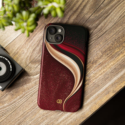 Gilded Crimson Flow · Tough Phone Case for iPhone · Red