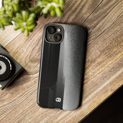 Black Tough Phone Case for iPhone - Brutalist Pixel Monolith