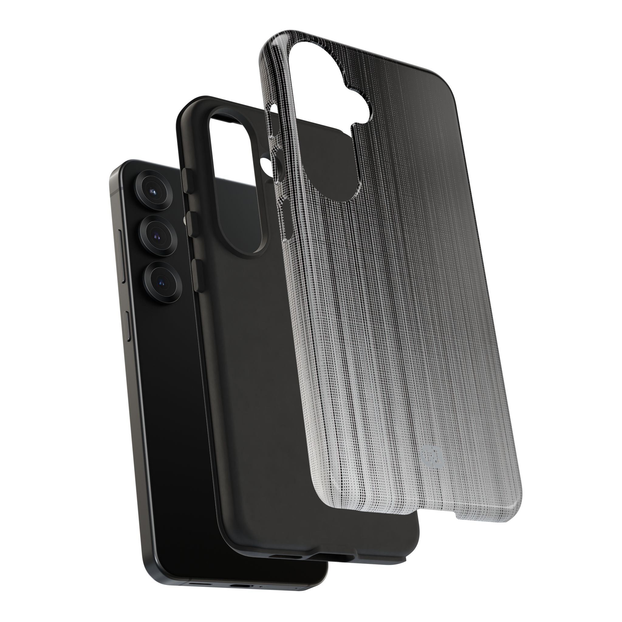 Grey Tough Phone Case for Samsung - Static Vertical Dither